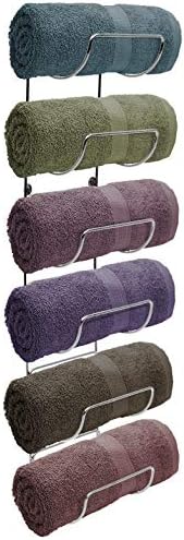 Sorbus Wall-Mounted Towel Rack 6 Compartment - Silver