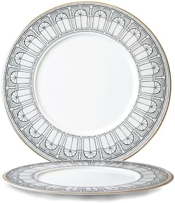 YALONG Bone China Swans of Castle dinner plate set of 2