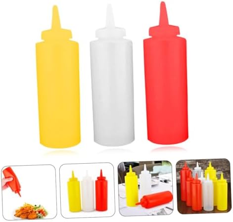 Squeeze Condiment Bottles Set for Ketchup Salad Dressing Mustard
