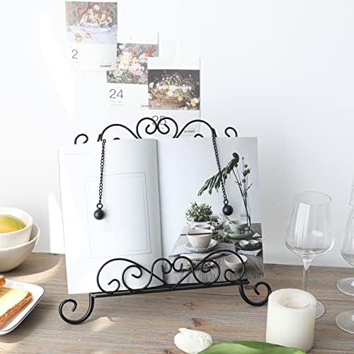 SwallowLiving Antique Metal Cookbook Stand with Adjustable Arm