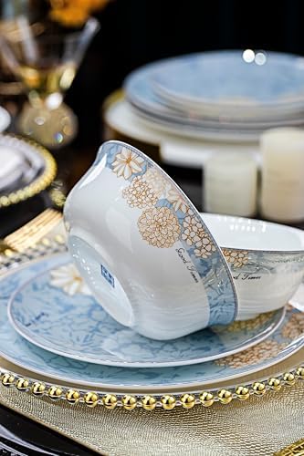 Prosperity Design 12-Piece Bone China Dinnerware Set