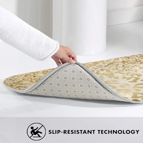 NiYoung Soft Cozy Bath Mats Gold Glitter Pattern