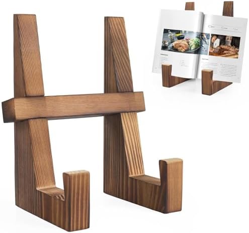 Premium Handmade Wooden Kitchen Cookbook Stand for Easy Reading Storage