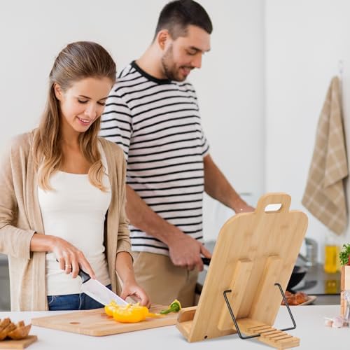 Bamboo Kitchen Cookbook Stand with Conversion Chart