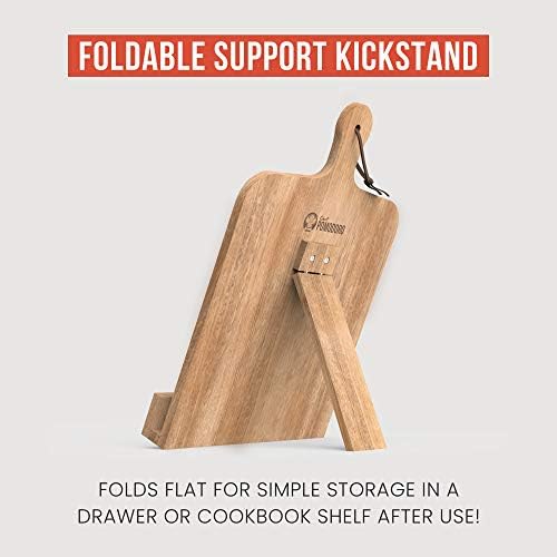 Natural Wood cookbook stand acacia wood classic design best kitchen accessory