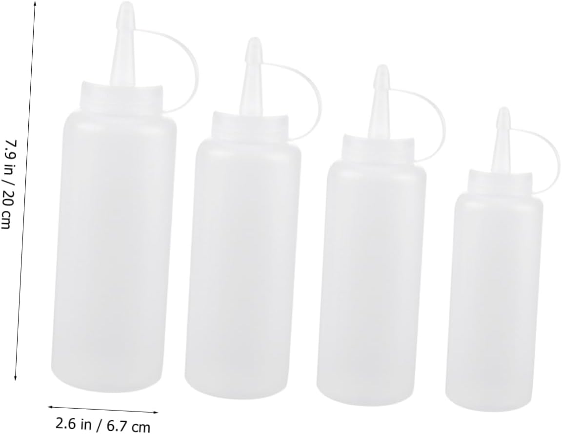 Cabilock 4pcs Salad Dressing Shaker Bottles Squeeze Containers