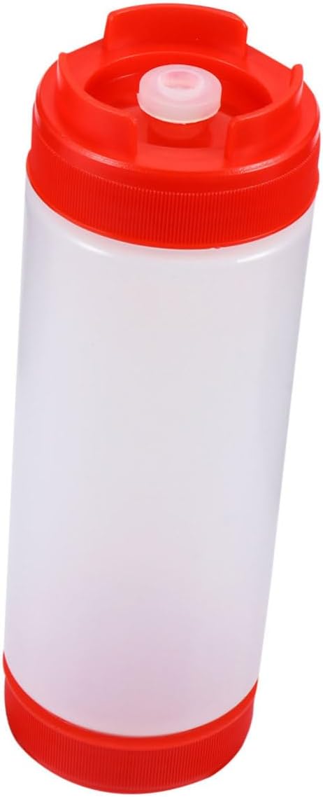 Sealed Squeeze Bottle - 20oz Red Plastic Dispenser for Condiments