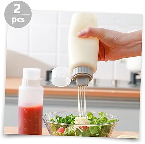 Pair of Squeeze Condiment Bottles - Ketchup Mustard Honey More