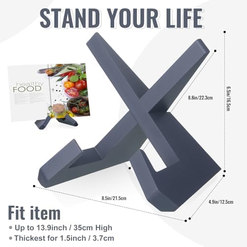 Sturdy Wooden Cookbook Stand Rustic Design for Kitchen Counterylabel Kitchen Bathroom