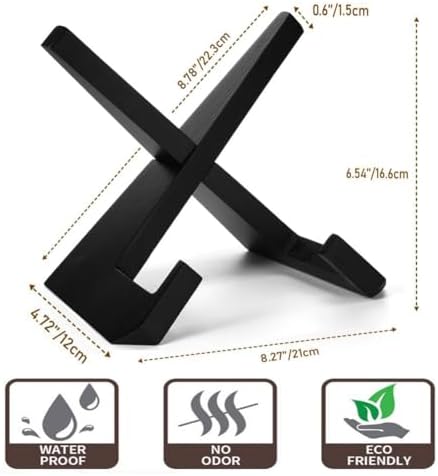 Rumcnjen Cookbook Stand - Black Wooden Recipe Holder