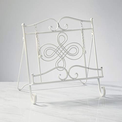 Tripar Swirl Design White Metal Cookbook Stand