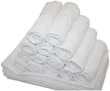 Economy White Washcloths 12x12 Inches Bulk Pack 24 Set