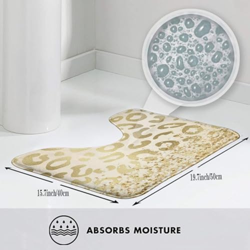 NiYoung Soft Cozy Bath Mats Gold Glitter Pattern