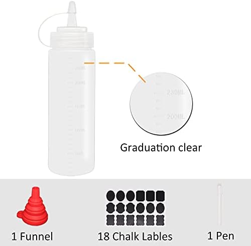 8 oz Squeeze Bottle Set for Condiments More