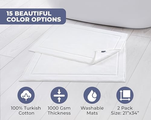 Luxurious 100 Ring-Spun Cotton Bath Mats