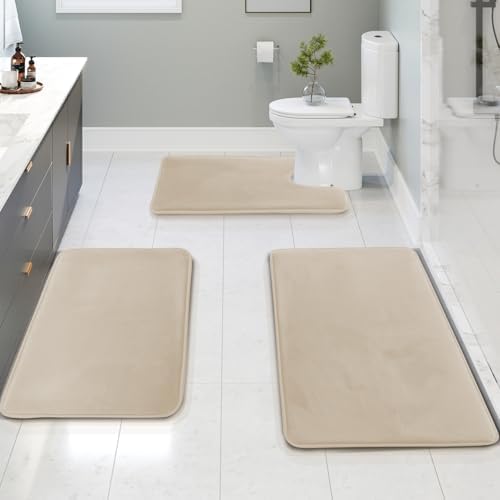 Clara Clark 3-Piece Bath Rugs Set for the Bathroom