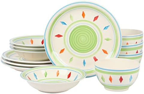 Heidy Hand Painted Dinnerware Set - Green