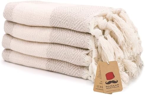 Bazaar Anatolia 4x 39x19 Pure Cotton Hand Towels