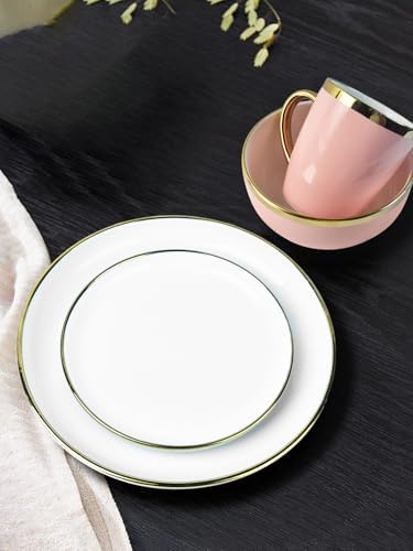 Stunning Gold Rim Dinnerware Set for 4