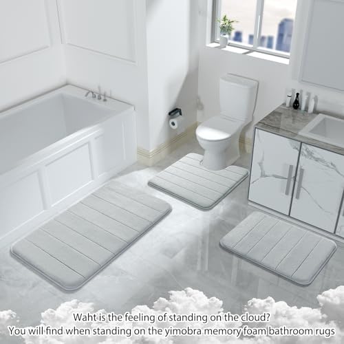 Yimobra Memory Foam Bath Mat Set