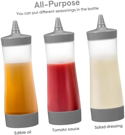 OKUMEYR Premium 4Pcs Condiment Squeeze Bottles Set
