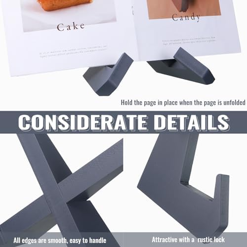 Sturdy Wooden Cookbook Stand Rustic Design for Kitchen Counterylabel Kitchen Bathroom