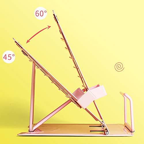 FOLDABLE Portable Metal Book Stand for Reading Writing Traveling - Pink