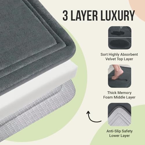 ITSOFT Luxury Memory Foam Bath Mat 31x20