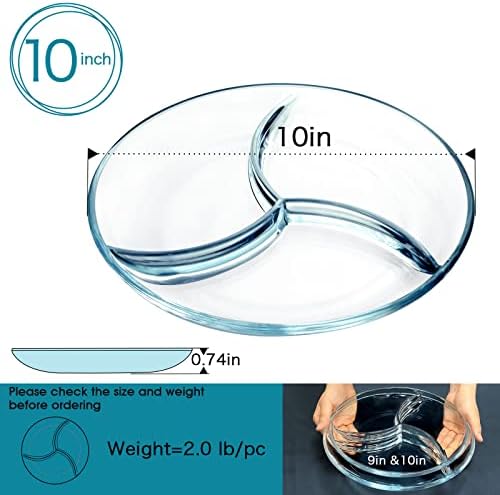 NUTRIUPS Glass Divided Plate - 10-Inch Round