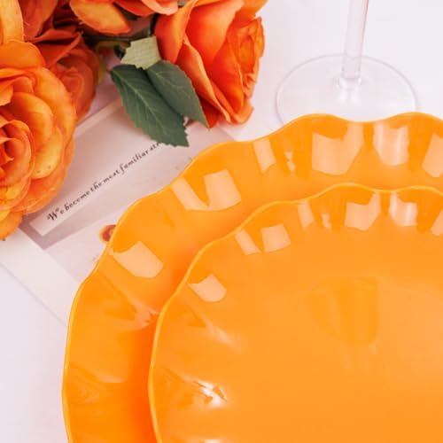 24-Piece Heavy-Duty Orange Plates