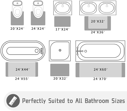 Yimobra Luxury Bathroom Mat 44 X 24 Ultra-Soft Non-Slip Machine Washable