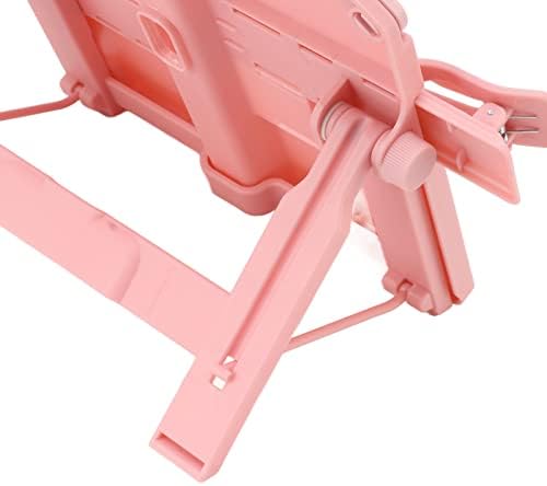 Ergonomic Reading Rack Foldable Durable for Books Cookbooks More Pink