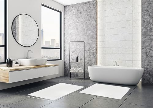 12-Pack 18x25 White Cotton Bath Mat Towels