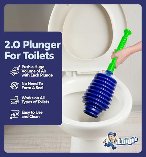 Luigis Toilet Plunger Best Unblocker Snake Design Eco-Friendly Clog Master