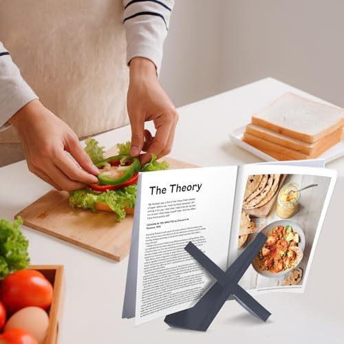 Sturdy Wooden Cookbook Stand Rustic Design for Kitchen Counterylabel Kitchen Bathroom