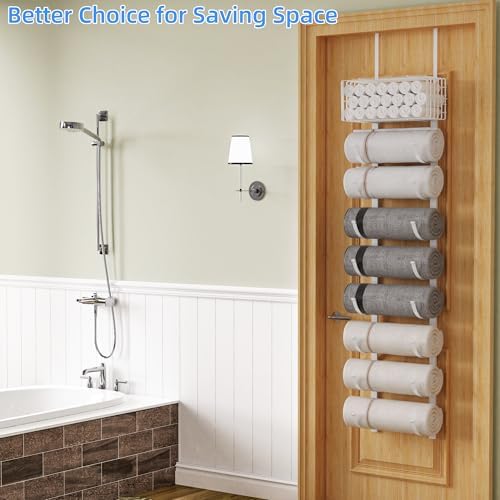 Moforoco White 9-Tier Over The Door Towel Racks