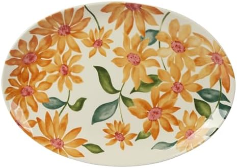 Bloomhouse Two-Piece Stoneware Floral Serving Set