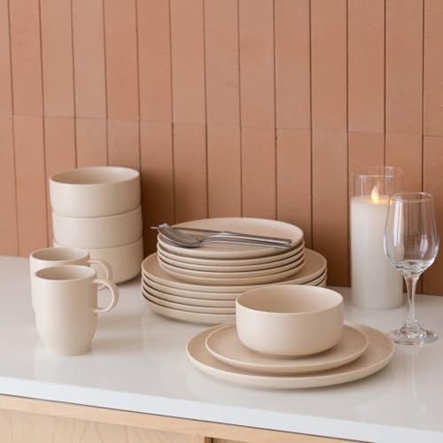 Durable Dinner Plate Set with Natural Clay Finish