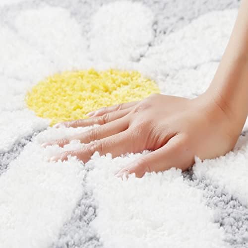Cute Pink Flower Bath Mat Non-Slip Machine Washable 256x256 inches