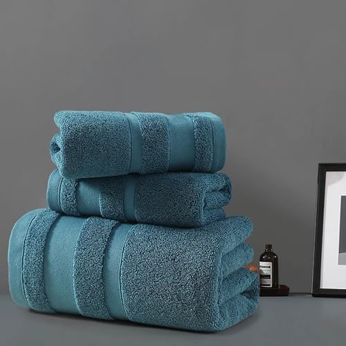 Pure Cotton Soft Bath Towels Blue 28x14