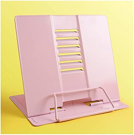FOLDABLE Portable Metal Book Stand for Reading Writing Traveling - Pink