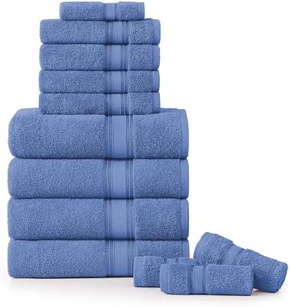 Luxury Bath Towels Set 12 Piece soft quick dry 100 cotton