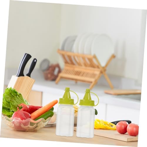 4 Pack Condiment Squeezing Bottles for Salad Dressing Olive Oil Mustard