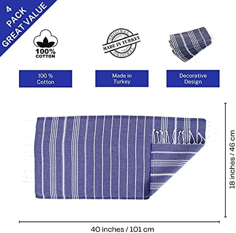 Clotho 4-Piece Turkish Cotton Hand Towels Set 18x40 inches