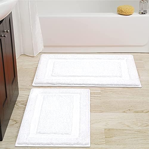 Luxurious Soft Microfiber Bathroom Rugs Set 2 Pieces 16x24 20x32 inch