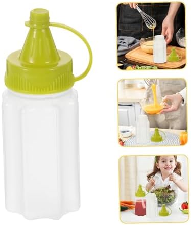 4 Pack Condiment Squeezing Bottles for Salad Dressing Olive Oil Mustard