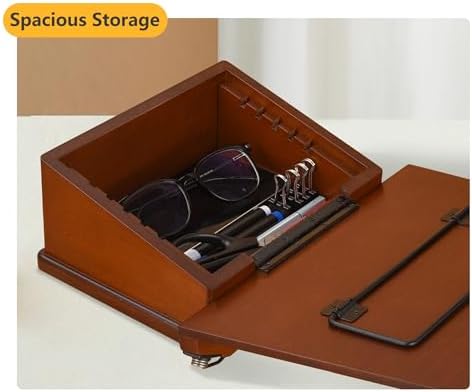 tjBally - Large Wooden Book Stand with Dual-Purpose Storage System