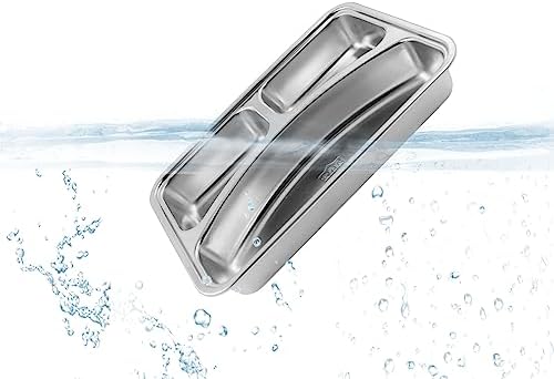 Durable stainless steel divided plates for separating and storing food