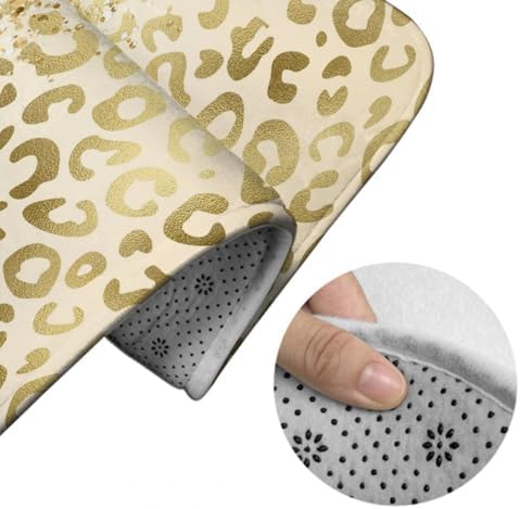 NiYoung Soft Cozy Bath Mats Gold Glitter Pattern