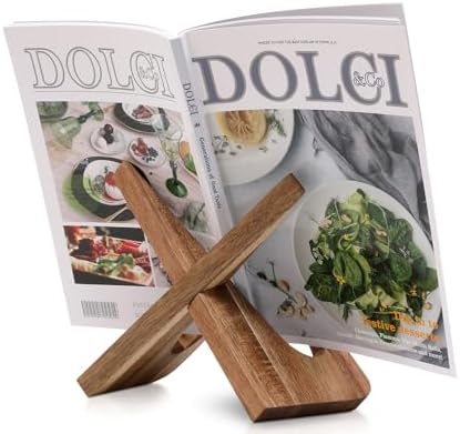 Comfify Acacia Wooden Cookbook Stand - Rustic Functional